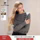 香影灰色套頭毛衣女2025冬季新款不對稱(chēng)翻領(lǐng)通勤含羊毛針織衫上衣 中灰 S