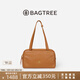 BAGTREE包包樹(shù)風(fēng)信包新款植鞣牛皮波士頓包單肩腋下大容量通勤保齡球女包 橡果色 小眾輕奢女包