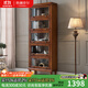 格瀾帝爾（growdear）美式實(shí)木書(shū)柜儲物柜展示柜收納柜落地實(shí)木書(shū)柜書(shū)架帶門(mén)防塵書(shū)櫥 五層柜（帶腳款）