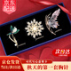 古耐胸針高檔女精致小眾胸花禮盒輕奢大氣別針絲巾扣生日禮物女士實(shí)用 高檔胸針三件套【精美禮盒】