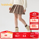 巴拉巴拉童裝兒童半身裙秋冬裝女童短裙子學(xué)院風(fēng)百褶裙毛呢時(shí)尚潮 咖色調00455 165