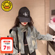 G.DUCKKIDS小黃鴨童裝女童外套春秋2025新款兒童衣服秋季女大童牛仔夾克上衣 牛仔外套 140 尺碼9~10歲【130-140cm】