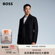 BOSS男士修身雙排扣毛呢羊毛混紡大衣 001-黑色 L (50)