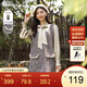 朵以（Duoyi）2025冬季新款法式甜美飄帶小香風(fēng)拼接假兩件撞色寬松連衣裙 灰藍 M