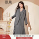 香影灰色雙排扣西裝外套女2025秋季新款高級感炸街氣質(zhì)休閑小西服 灰色 S