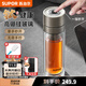 蘇泊爾（SUPOR）一鍵開(kāi)蓋玻璃杯雙層防燙茶水分離男士泡茶車(chē)載水杯便攜商務(wù)禮盒裝 【禮盒裝/純鈦/】茶倉款300ml