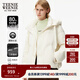 Teenie Weenie小熊女裝羽絨服冬簡(jiǎn)約休閑學(xué)院三防舒適保暖連帽外套 象牙白 S (160)