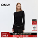 ONLY2025秋季新款圓領(lǐng)輕盈舒適修身亮片長(cháng)袖針織衫女|125324036 H1Z黑色 M