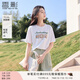 香影白色t恤女短袖2025夏裝新款慵懶風(fēng)寬松字母卡通貓咪減齡上衣 白色 T恤 L 165/88A/110-125斤