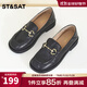 St&Sat/星期六英倫風(fēng)樂(lè )福鞋春夏季新款金屬扣小皮鞋女鞋SS31111140 黑色 36 230mm