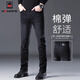 AEMAPE美國蘋(píng)果2025新款黑灰色牛仔褲男士修身直筒長(cháng)褲高端百搭秋冬褲子 T41黑灰色 常規 33 【腰圍2尺6適合150斤左右】