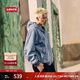 Levi's李維斯25年秋冬新款男士美式復古水洗做舊休閑牛仔夾克外套 中藍 L