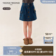 Teenie WeenieKids小熊童裝25年新款女童大口袋A字牛仔半身裙 藍色花灰 140 cm