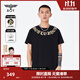 BOY LONDON春男女同款短袖仿?tīng)C金環(huán)形印花老鷹潮牌T恤N01903 黑色 L