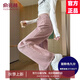 俞兆林（YUZHAOLIN）牛仔褲女2025春秋季女裝新款韓版寬松直筒高腰時(shí)尚休閑闊腿褲子 臟粉色-九分 M