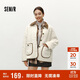 森馬（Semir）外套女冬仿兔毛拼接燈芯絨翻領(lǐng)寬松落肩上衣氣質(zhì)夾克107724108001