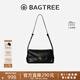 BAGTREE明星同款 包包樹(shù)奶盒包植鞣皮輕奢品牌新款單肩斜挎枕頭hobo女包 檀黑色-小號 高級小眾生日禮物女