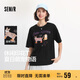 森馬（Semir）短袖t恤女中長(cháng)款萌寵花上衣25夏透氣吸濕寬松套頭衫109325100005