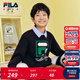FILA【抗菌】斐樂(lè )兒童童裝上衣2025年秋季新款男女童舒適套頭衛衣 傳奇藍-NV 140