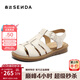 森達羅馬涼鞋女2025夏新商場(chǎng)同款復古休閑平底豬籠鞋4DS30BL5 米色 37