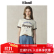 ELAND【100%棉】衣戀T恤女學(xué)院風(fēng)圓領(lǐng)袖口撞色短袖上衣25夏季新款 乳白色(64)Cream S /160