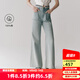 艾諾絲雅詩(shī)【商場(chǎng)同款】2025夏季新品100%棉丹寧闊腿牛仔褲長(cháng)褲女40413299 牛仔蘭 M