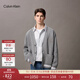 Calvin KleinJeans25秋季新款男士休閑學(xué)院ck字母提花紐扣V領(lǐng)針織開(kāi)衫外套 P7E-英雄灰 M
