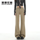 美麗衣櫥（BEAUTIFUL WARDROBE）美式卡其色微喇牛仔褲女春季2026彈力不貼腿寬松闊腿顯瘦喇叭褲子