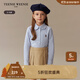 Teenie Weenie Kids小熊童裝25新款秋季女童學(xué)院風(fēng)娃娃領(lǐng)長(cháng)袖襯衫 藍色 150 cm