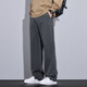 YIMINGCI休閑褲男士2025秋冬新款寬松直筒韓版潮流高端商務(wù)加絨西裝長(cháng)褲子 116摩登灰 常規 XL 推薦130-150斤