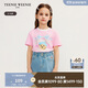 Teenie Weenie小熊童裝25年夏季新款女童休閑印花短袖棉T恤 粉色 140cm