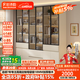 法詩(shī)韻定制實(shí)木書(shū)柜白色收納置物柜橡木帶玻璃門(mén)整墻書(shū)架落地陳列展示柜 0.8米長(zhǎng)*2.0米高【兩門(mén)書(shū)柜】 ENF母嬰級(jí)環(huán)?？咕?8MM加厚橡木