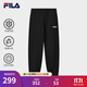 FILA 斐樂(lè )情侶款男女長(cháng)褲25秋冬季新款休閑寬松收口運動(dòng)褲子加絨保暖 【加絨版】正黑色-BK L 175/84A/L