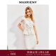 MAXRIENY波嬉風(fēng)鏤空蕾絲方領(lǐng)上衣女高級氣質(zhì)感修身顯瘦25夏季女裝 本白 M