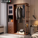 卡登蘭旋轉穿衣鏡掛衣架一體落地臥室實(shí)木家用置物架收納衣帽架帶全身鏡 胡桃色120cm旋轉鏡+儲物柜-包安裝