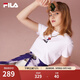 斐樂(lè )（FILA）官方女士短袖T恤夏印花運動(dòng)女裝針織短袖套頭衫小熊T刺繡上衣 標準白-WT S 160/80A