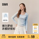 森馬（Semir）t恤女短款大圓領(lǐng)修身顯瘦2025春秋純色上衣內搭109125101011