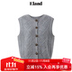 ELAND【100%綿羊毛】衣戀馬夾女菱形格紋正反兩穿背心25冬季新款 灰色(15)Grey S 160