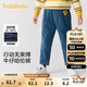 巴拉巴拉童裝兒童牛仔褲男童女童加絨褲子2024秋冬寬松哈倫褲208424108219