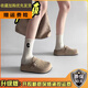 蘇伊凱suyikai厚底內增高勃肯鞋女2025年春季小個(gè)子一腳蹬包頭半拖鞋外穿鞋子女 卡其色【升級版】 【送運費險】 38 【標準尺碼】