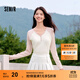 森馬（Semir）【云柔親膚】長(cháng)袖t恤女短款V領(lǐng)修身上衣24年新款插肩袖休閑薄外套 粉色調01315 M