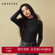 詩(shī)凡黎（'SEIFINI）【打底王者鈴蘭花】詩(shī)凡黎木耳邊半高領(lǐng)針織衫25秋新款薄款毛衣女 沉檀灰 S