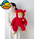 G.duck嬰幼兒連體衣羽絨服冬裝寶寶加厚外出抱衣小月齡爬服冬季哈衣保暖 紅色羽絨服 66 cm