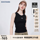 Navigare意大利小帆船圓領(lǐng)針織背心女夏季修身內(nèi)搭吊帶衫顯瘦百搭打底衫 暗夜黑 L