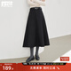 對白黑色A字半身裙女2025冬季新款氣質(zhì)優(yōu)雅通勤顯瘦大擺中長(cháng)傘裙 靜謐黑 M