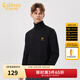 卡賓（CABBEEN）【字母刺繡】卡賓男裝高領(lǐng)保暖毛衣2023冬新款簡(jiǎn)約通勤內搭羊毛衫 煤黑色01 XL 52/180