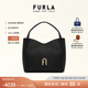 芙拉（FURLA）【禮物】PRIMULA牛皮軟皮大號女士通勤手提包HOBO包流浪包 黑色