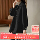 尚都比拉100%羊毛大衣女冬季雙排扣雙面呢腰帶燈籠袖毛呢外套