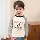 LUSON小O爸男嬰童寶寶長(cháng)袖t恤春秋a類(lèi)2025新款撞色圖案嬰兒可愛(ài)上衣