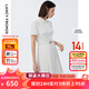 朗姿【尖貨補單】黑白色顯瘦輕禮服襯衫連衣裙女夏新款復古小黑裙裙子 白色 M 160/80A
